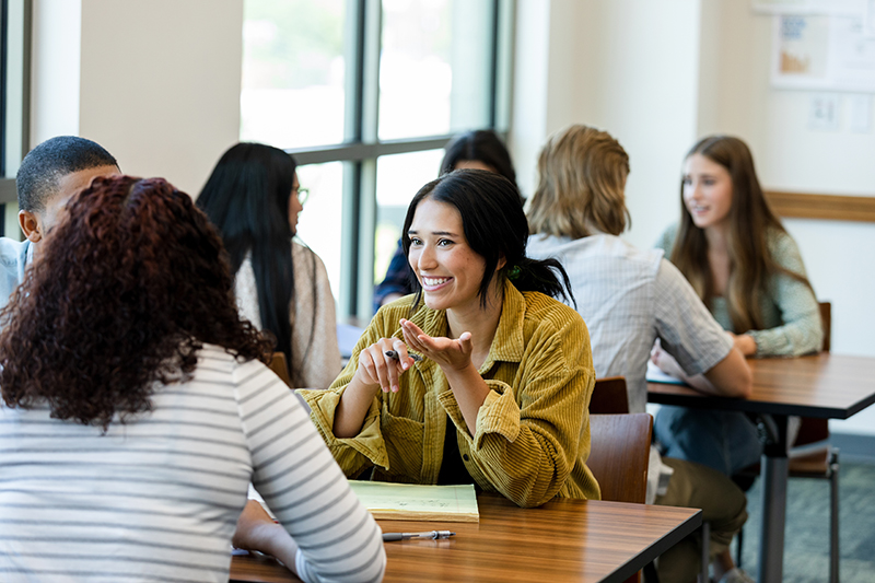 students engaging