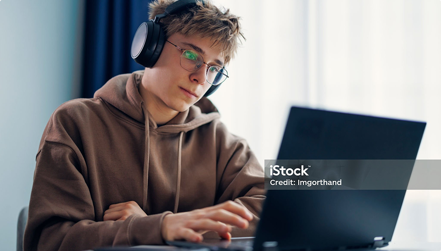 Student on their laptop